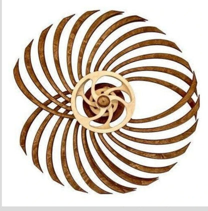 Independent Station New Product Kinetic Energy Sculpture 3D Rotating Geometric Pattern Wall Woodwork