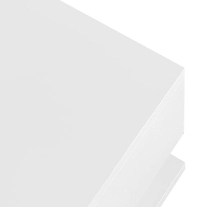 Modern High-Gloss White Coffee Table with Glass Top and LED Lighting