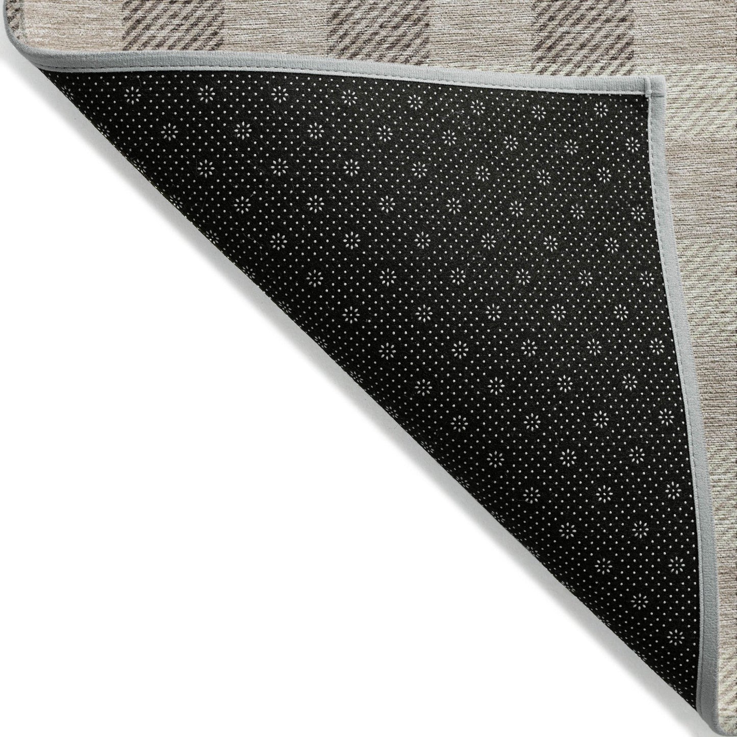 9' X 12' Beige And Brown Plaid Washable Indoor Outdoor Area Rug