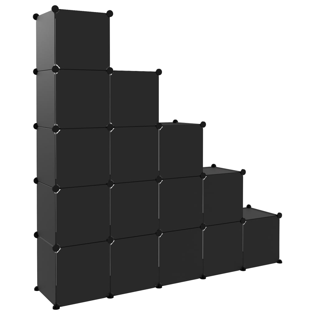 shelving system with 15 cubes PP   shelving system