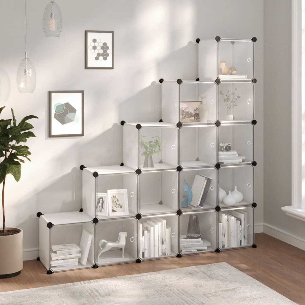 shelving system with 15 cubes PP   shelving system