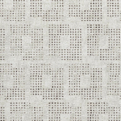 8' X 10' Beige And Chocolate Geometric Washable Indoor Outdoor Area Rug
