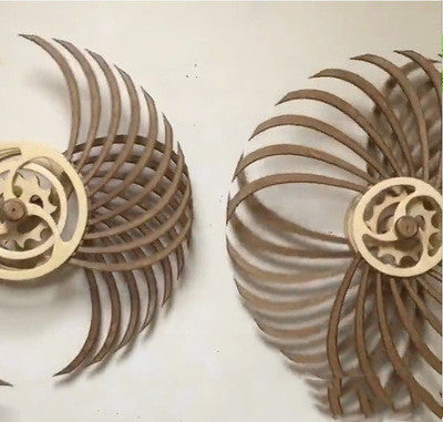 Independent Station New Product Kinetic Energy Sculpture 3D Rotating Geometric Pattern Wall Woodwork