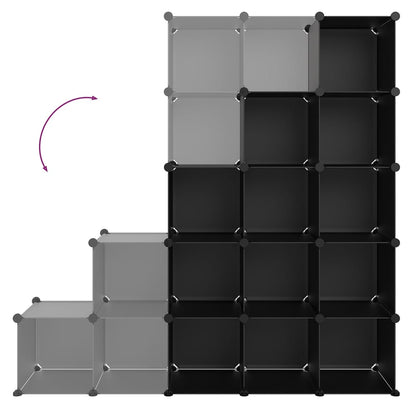 shelving system with 15 cubes PP   shelving system