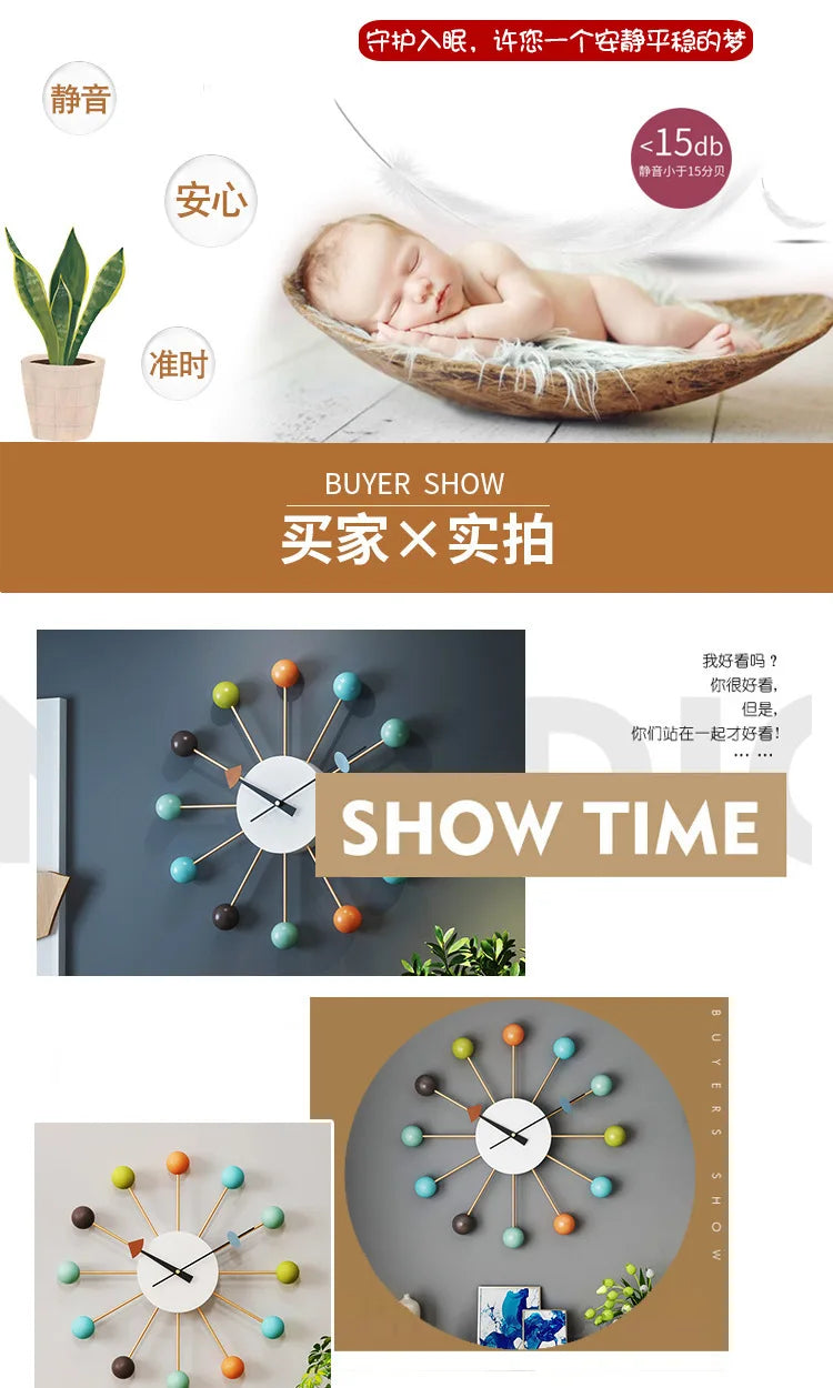 Home Wall Watch Simple Color Watch Creative Silent Fashion Dopamine Wall Watch