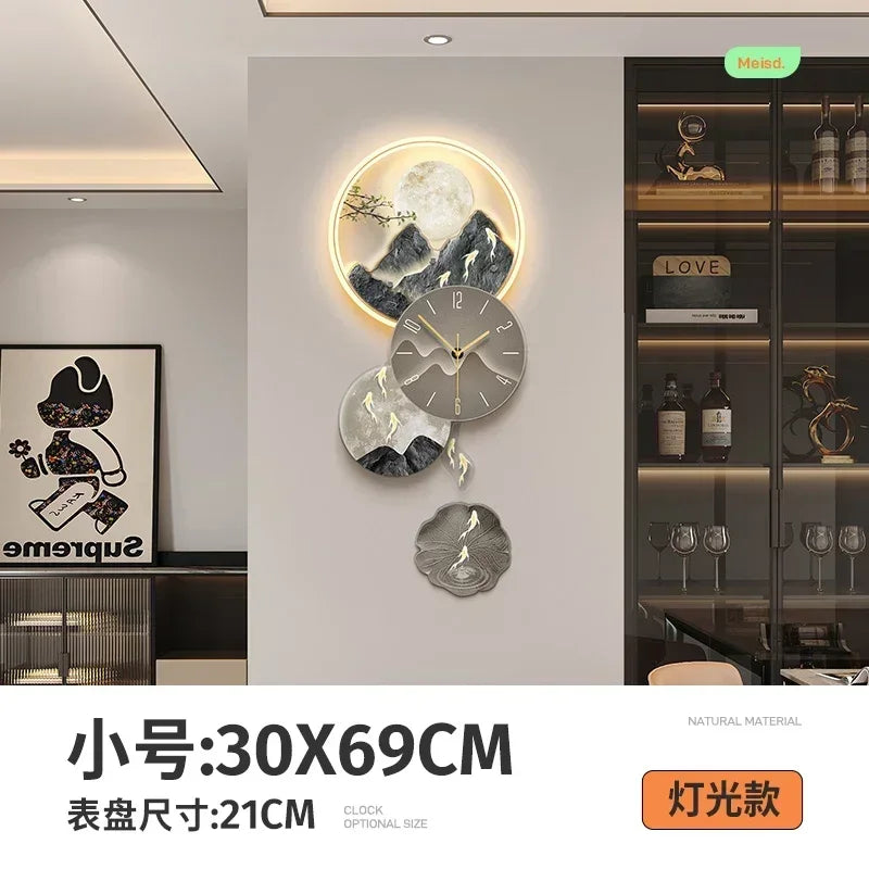 Modern Luxury Wall Clocks Art Mural Living Room Led Interior Wall Watch Aesthetic Design Fashion Horloge Murale Home Decoration