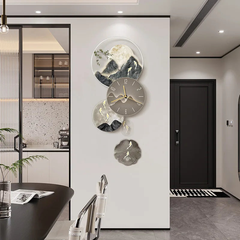 Modern Luxury Wall Clocks Art Mural Living Room Led Interior Wall Watch Aesthetic Design Fashion Horloge Murale Home Decoration
