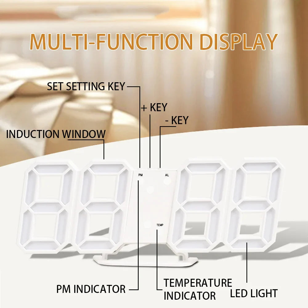 Digital Wall Clock Desk Watches Electronic Alarm Modern Home Decoration for Bedroom Decor Interior Led Table Clocks Living Room