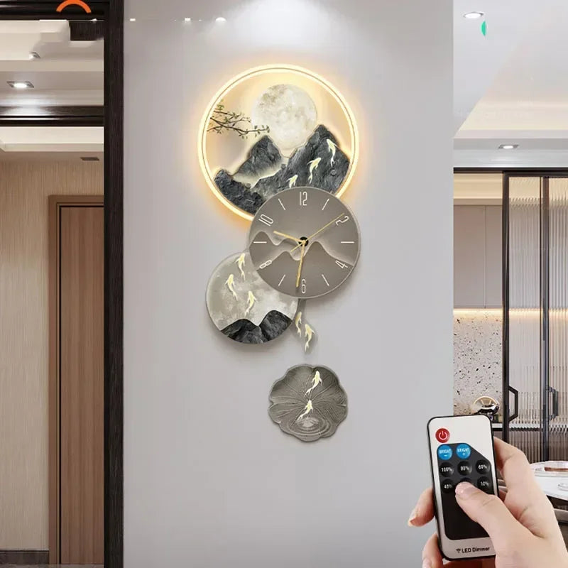 Modern Luxury Wall Clocks Art Mural Living Room Led Interior Wall Watch Aesthetic Design Fashion Horloge Murale Home Decoration