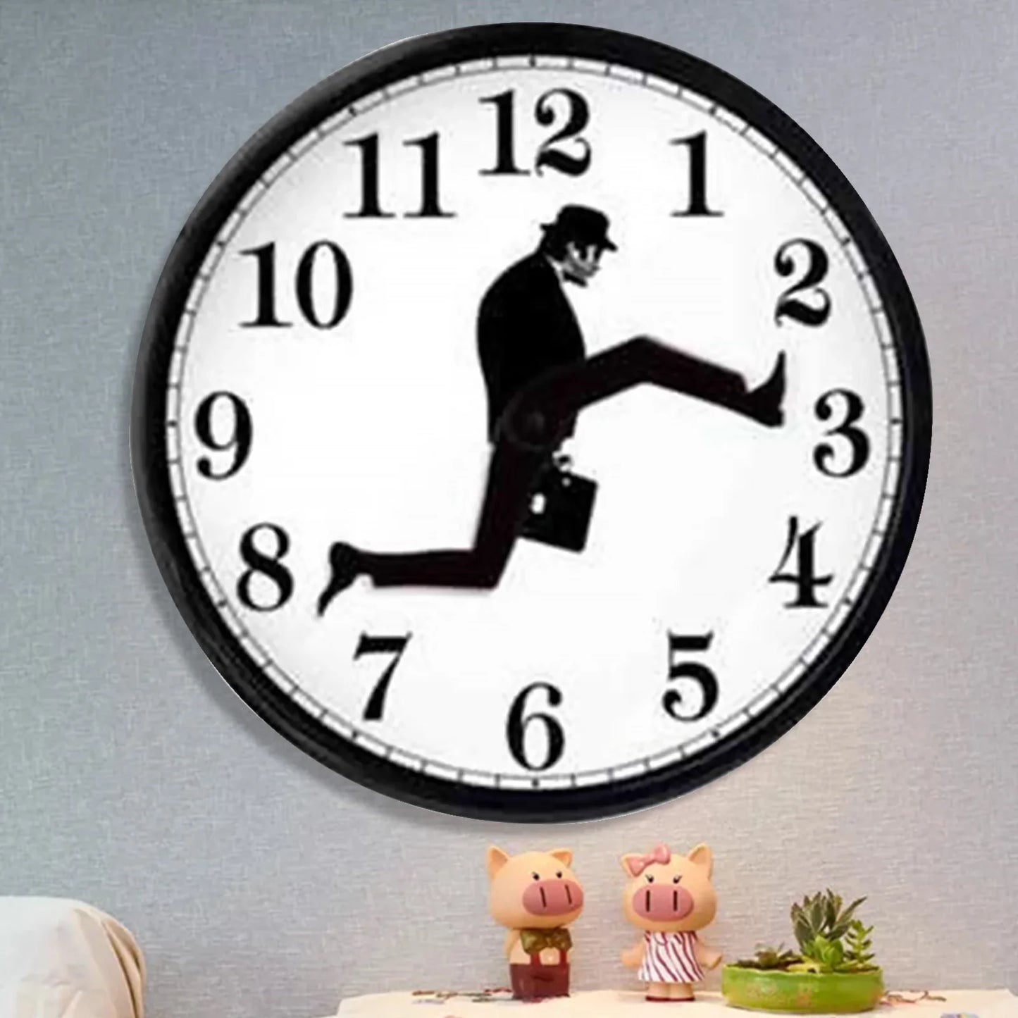 British Comedy Inspired Ministry Of Silly Walk Wall Clock Comedian Home Decor Novelty Wall Watch Funny Walking Silent Mute Clock