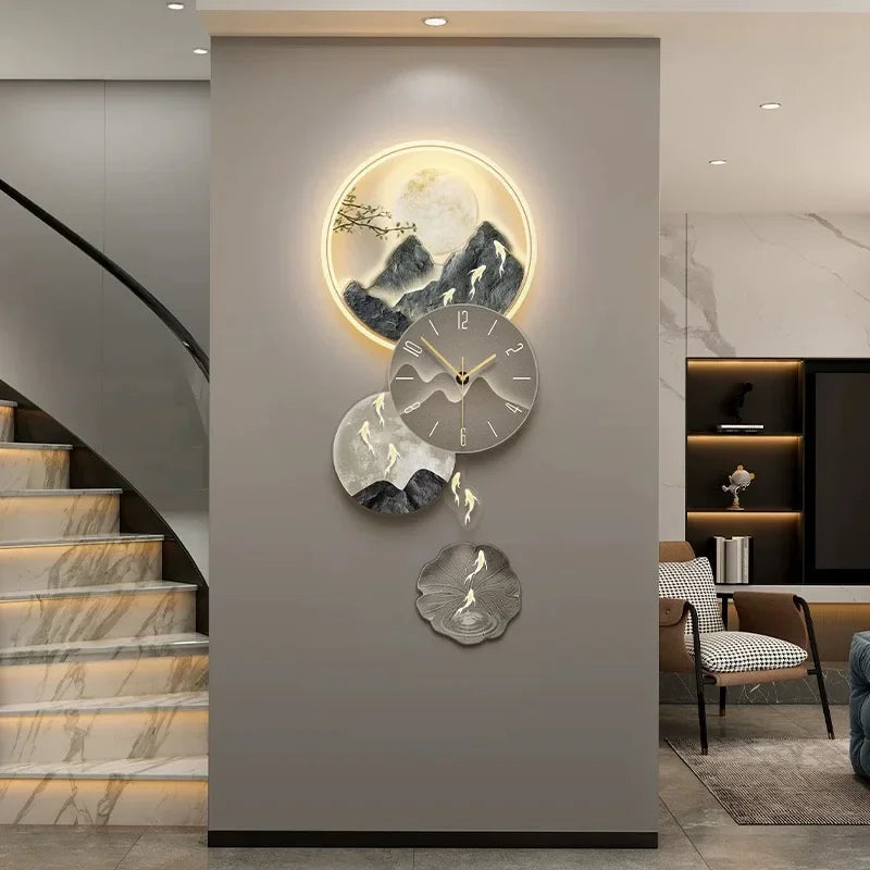 Modern Luxury Wall Clocks Art Mural Living Room Led Interior Wall Watch Aesthetic Design Fashion Horloge Murale Home Decoration