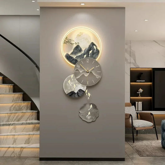 Modern Luxury Wall Clocks Art Mural Living Room Led Interior Wall Watch Aesthetic Design Fashion Horloge Murale Home Decoration