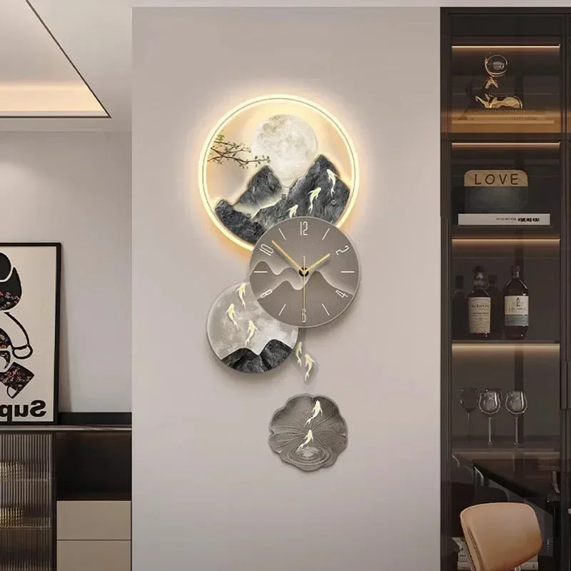 Modern Luxury Wall Clocks Art Mural Living Room Led Interior Wall Watch Aesthetic Design Fashion Horloge Murale Home Decoration