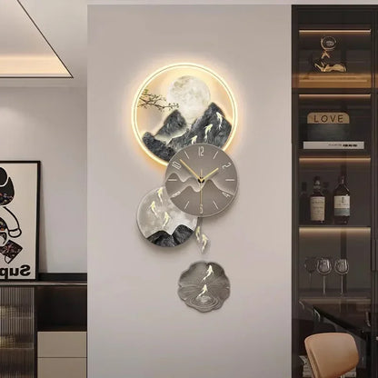 Modern Luxury Wall Clocks Art Mural Living Room Led Interior Wall Watch Aesthetic Design Fashion Horloge Murale Home Decoration