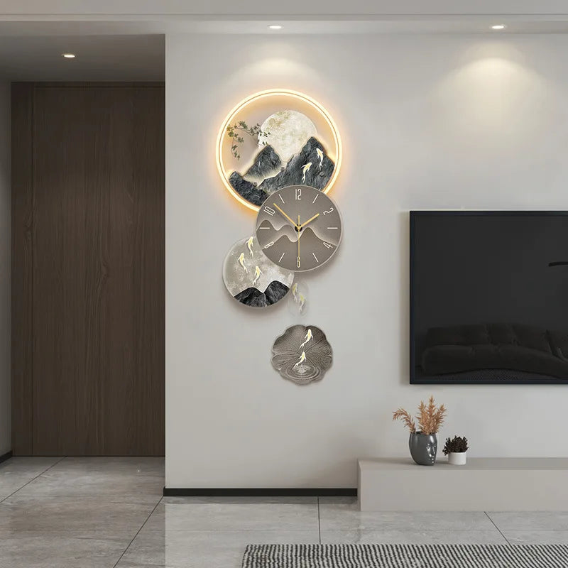 Modern Luxury Wall Clocks Art Mural Living Room Led Interior Wall Watch Aesthetic Design Fashion Horloge Murale Home Decoration
