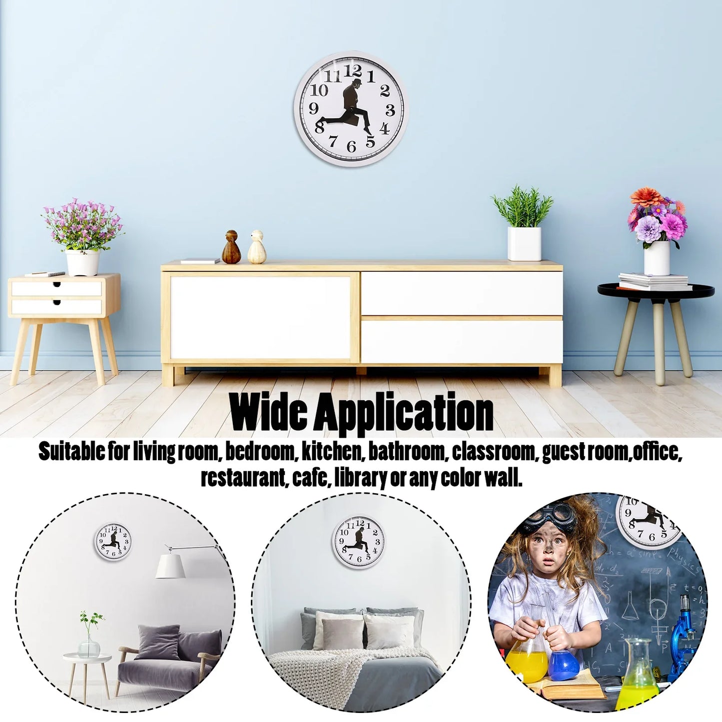 British Comedy Inspired Ministry Of Silly Walk Wall Clock Comedian Home Decor Novelty Wall Watch Funny Walking Silent Mute Clock