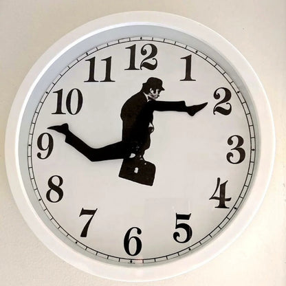 British Comedy Inspired Ministry Of Silly Walk Wall Clock Comedian Home Decor Novelty Wall Watch Funny Walking Silent Mute Clock