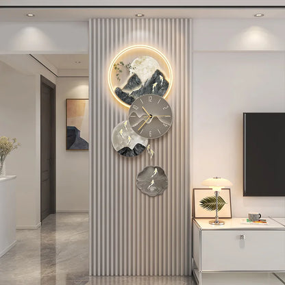 Modern Luxury Wall Clocks Art Mural Living Room Led Interior Wall Watch Aesthetic Design Fashion Horloge Murale Home Decoration