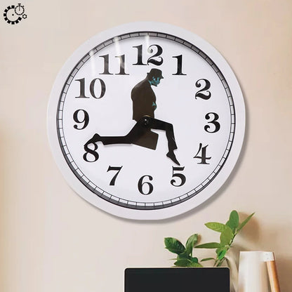 British Comedy Inspired Ministry Of Silly Walk Wall Clock Comedian Home Decor Novelty Wall Watch Funny Walking Silent Mute Clock