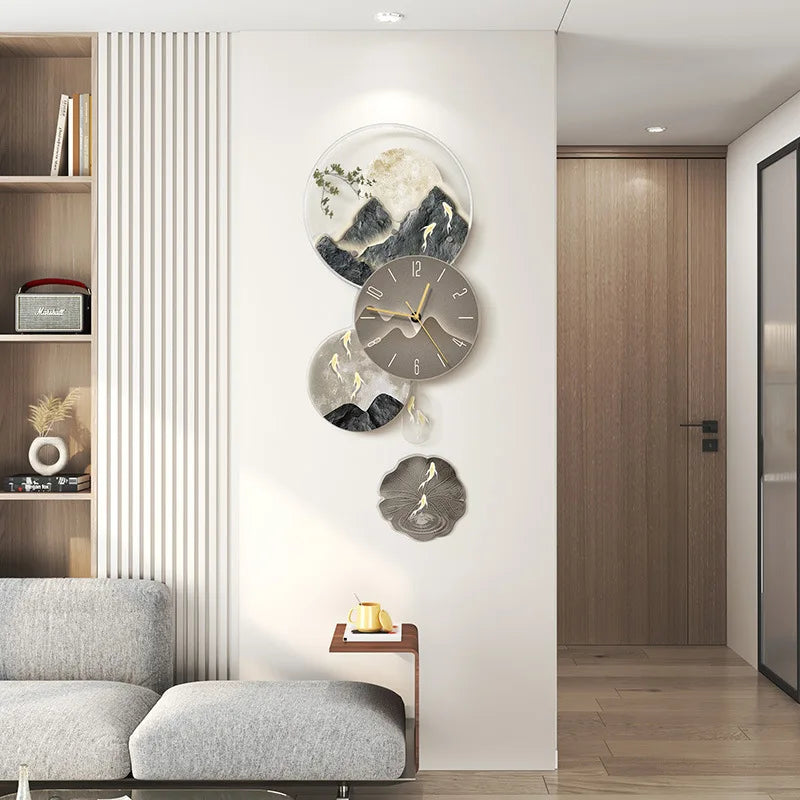 Modern Luxury Wall Clocks Art Mural Living Room Led Interior Wall Watch Aesthetic Design Fashion Horloge Murale Home Decoration