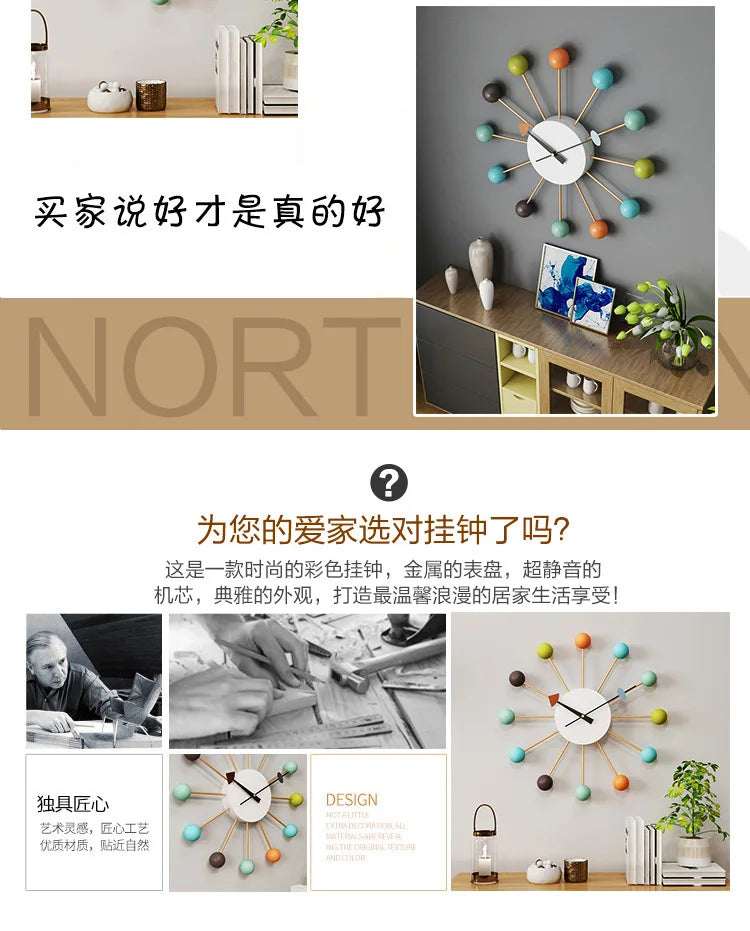 Home Wall Watch Simple Color Watch Creative Silent Fashion Dopamine Wall Watch