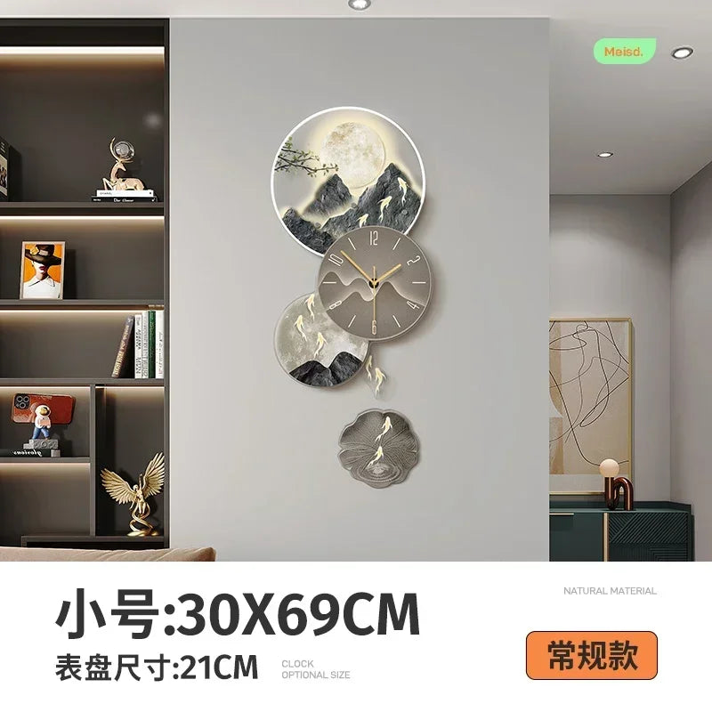 Modern Luxury Wall Clocks Art Mural Living Room Led Interior Wall Watch Aesthetic Design Fashion Horloge Murale Home Decoration