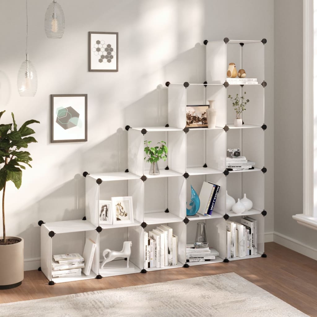 shelving system with 15 cubes PP   shelving system