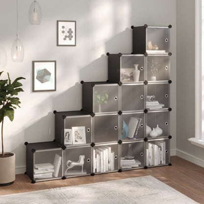 shelving system with 15 cubes PP   shelving system