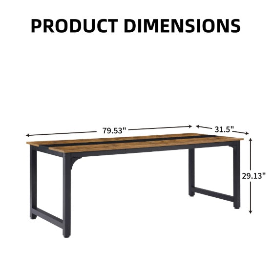 79.5" Modern Computer Desk - Metal Frame Writing Desk for Home Office