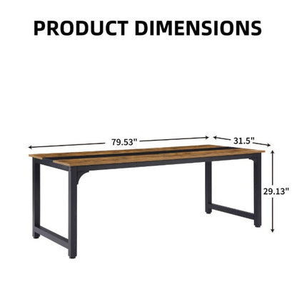 79.5" Modern Computer Desk - Metal Frame Writing Desk for Home Office