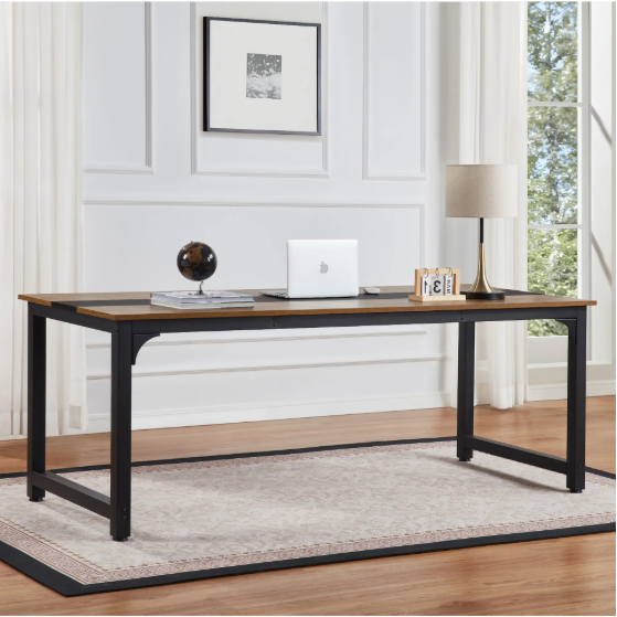 79.5" Modern Computer Desk - Metal Frame Writing Desk for Home Office